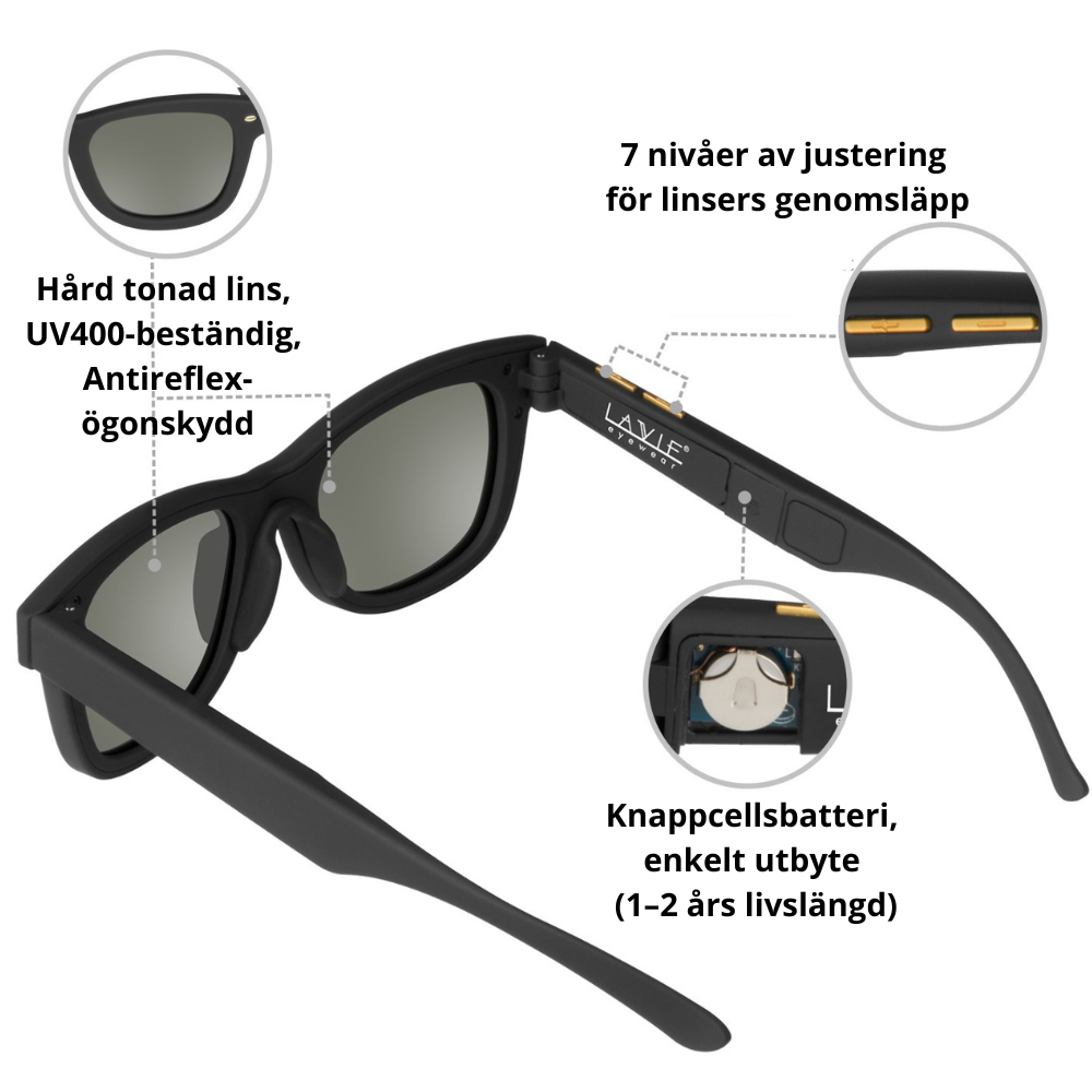 LCD Elektroniska Justerbara Dimglasögon